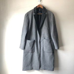 Madewell Grey Longline Monsieur Wool Coat